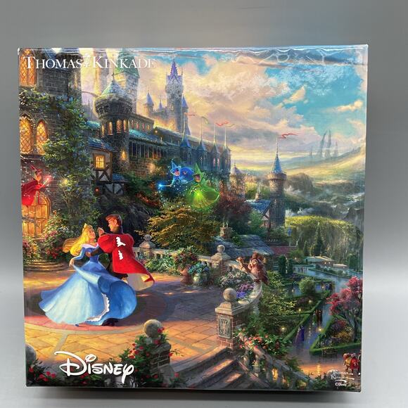 2 Pack Jigsaw Puzzles 2000 piece Thomas Kinkade Cottages & 750 Sleeping Beauty - Picture 3 of 3